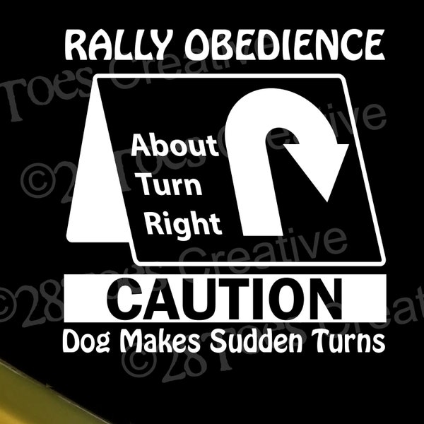 Rally Obedience: Dog Rally Vinyl Sticker.  Customization Available! Vinyl Sticker for Car Window, Tumbler, Laptop, phone case, etc.