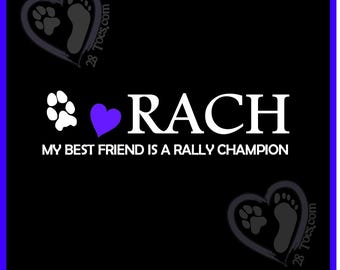 RACH Sticker - 2 Color: Dog Rally Obedience Vinyl Sticker.  Customization Available! Decal for Car Window, Tumbler, Laptop, phone case, etc.