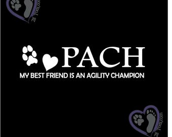 PACH Sticker - 1 Color (Same color heart): Dog Agility Vinyl Sticker.  Customization Available! For Car, Tumbler, Laptop, phone case, etc.