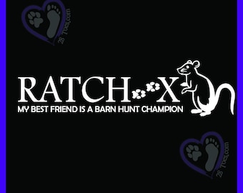 RATCHX Decal - 1 Color: Dog Barn Hunt Vinyl Sticker.  Customization Available! Vinyl Sticker for Car Window, Tumbler, Laptop, Phone, etc.