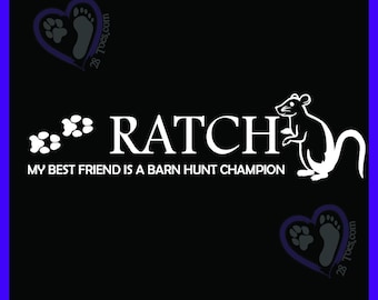 RATCH Decal - 1 Color: Dog Barn Hunt Vinyl Sticker.  Customization Available! Vinyl Sticker for Car Window, Tumbler, Laptop, Phone, etc.