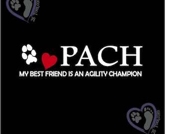PACH Sticker - 2 Color: Dog Agility Vinyl Sticker.  Customization Available! Vinyl Sticker for Car Window, Tumbler, Laptop, phone case, etc.
