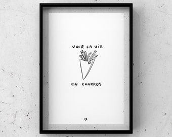Illustration à poème « voir la vie en churros »