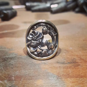 Limited edition pink signet ring (2.5cm high) up-cycling