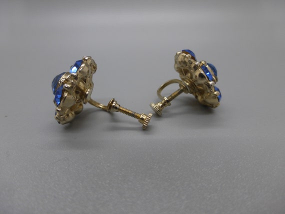 Blue Rhinestone Earrings - image 4