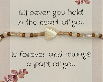 Heart Bead Memorial Keepsake Beaded Adjustable Bracelet