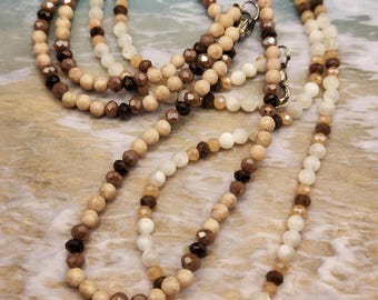 Footprint Pendant Mother of Pearl Beaded Necklace and Bookmark Set - Footprints in the Sand