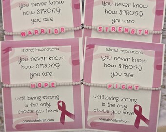 Hope Fight Strength Warrior  Cancer Inspirational Bracelet