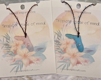 Florida Sea Glass Necklace-Adjustable Waterproof