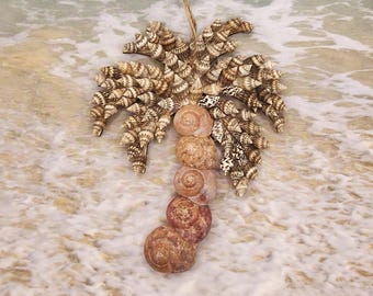 Seashell Palm Tree Wooden Ornament