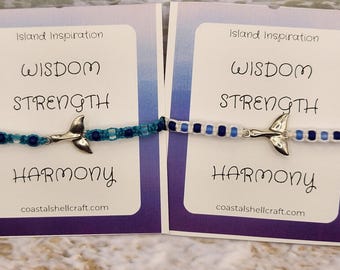 Whale Tail Charm Adjustable Beach Bracelet