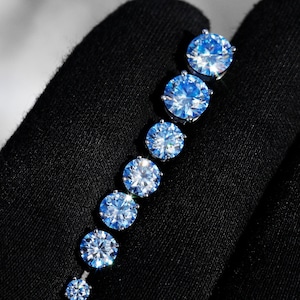 0.6ctw - 4.0ctw Light Blue Moissanite Stud Push Back Earrings for Women & Men, Solid 925 Sterling Silver, Synthetic Blue Moissanite Diamond