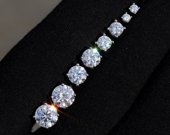 Moissanite 925 Sterling Silver Heart Stud Earrings