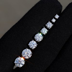 0.2-4.0ctw VVS1 Moissanite Stud Push Back Earrings for Women & Men, 18k Gold Plated Solid 925 Sterling Silver, Passes Diamond Test