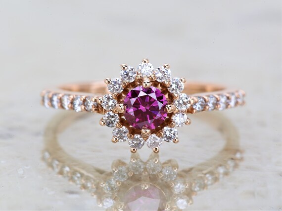 Vintage pink diamond ring deals