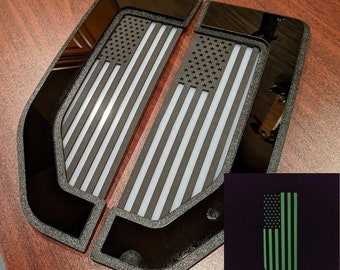Replacement American Flag Fender Badge Set - Fits 2017-2021 Ford® F250®, F350®, F450® - Glow in the Dark