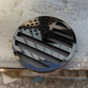 American Flag Badge Pair - Jeep® Trail Rated® Replacement Badge - Gloss Black on Matte Black