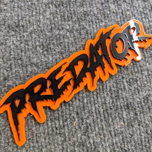 Custom Text Vehicle Badge - Drip Font - Dual Layer