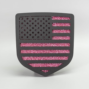 American Flag Badge - Fits 2009-2018 Dodge® Ram® Tailgate -1500, 2500, 3500 - Choose your Flake Colors