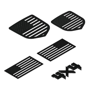 2009-2012 Dodge Ram® 1500/2500/3500 Bundle - American Flag - Gloss Black on White