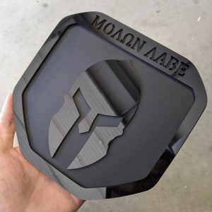 Molon Labe Badge - Fits 2019-2020 Dodge® Ram® Tailgate -1500, 2500, 3500 - Gloss Black on Matte Black