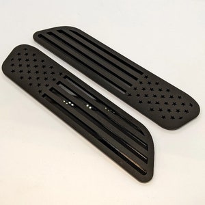 American Flag Hood Badges - Fits 2019-2023 Ram 1500® - Matte Black on Gloss Black