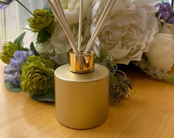 Handcrafted Reed Diffuser: Gold Matt Glass Bottle, 100ml