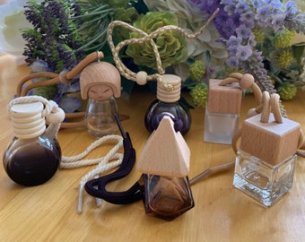 Difusor para coche: Fragancias naturales, tapa de madera de haya