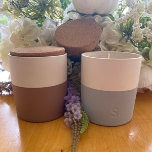 Handmade Soy Candle: Ceramic Jar with Cork Lid, 30+ Fragrances