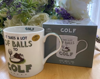 Golf Fine China Mug: Funny Golfer Gift