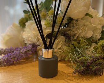 Handcrafted Reed Diffuser: Highly Scented, Matt Grey Bottle (50ml)