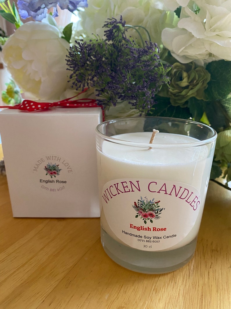 Highly Fragranced Soy Wax Candle 30 cl presented in a Etsy