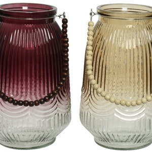 Beaded Handle Decorative Glass T-Light Holder w/FREE 4+ Hour Soy Wax T-Light Fragranced/Un-Fragranced and a choice up to 30 Fragrances