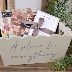 A Place For Everything - Grey Painted Storage Crate (contents not included)