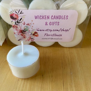 EXTRA LARGE Highly Fragranced Soy Wax Tea Lights 6 with a burn time of 5 hours Choice of Fragrance of up to 30 Fragrances zdjęcie 4