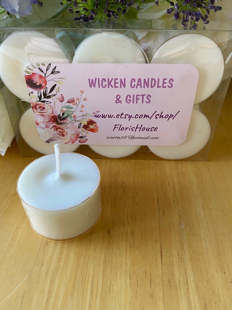 EXTRA LARGE Highly Fragranced Soy Wax Tea Lights 6 with a burn time of 5 hours Choice of Fragrance of up to 30 Fragrances zdjęcie 4