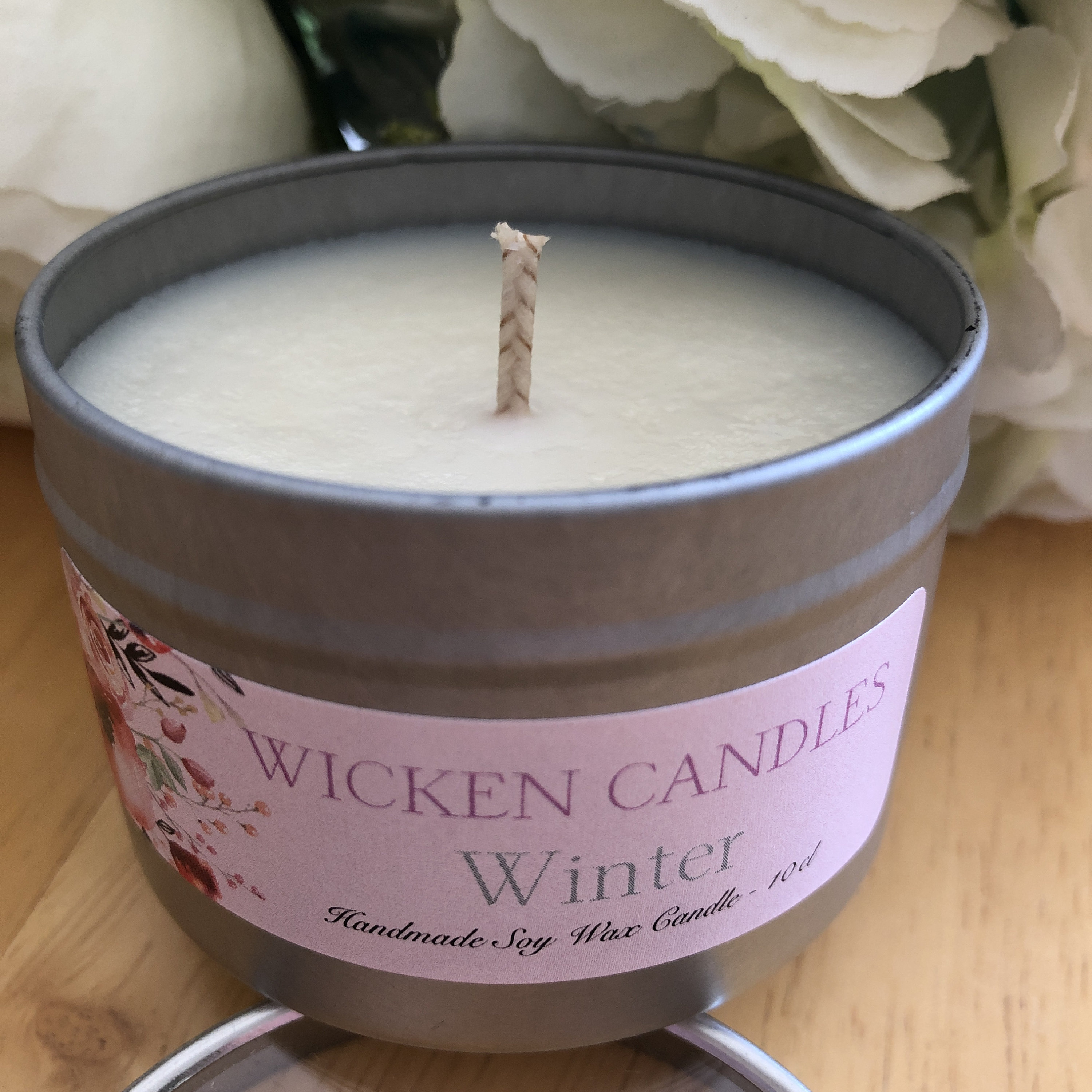 10 Cl Soy Wax Candle in Silver or White Tin/with Choice of up
