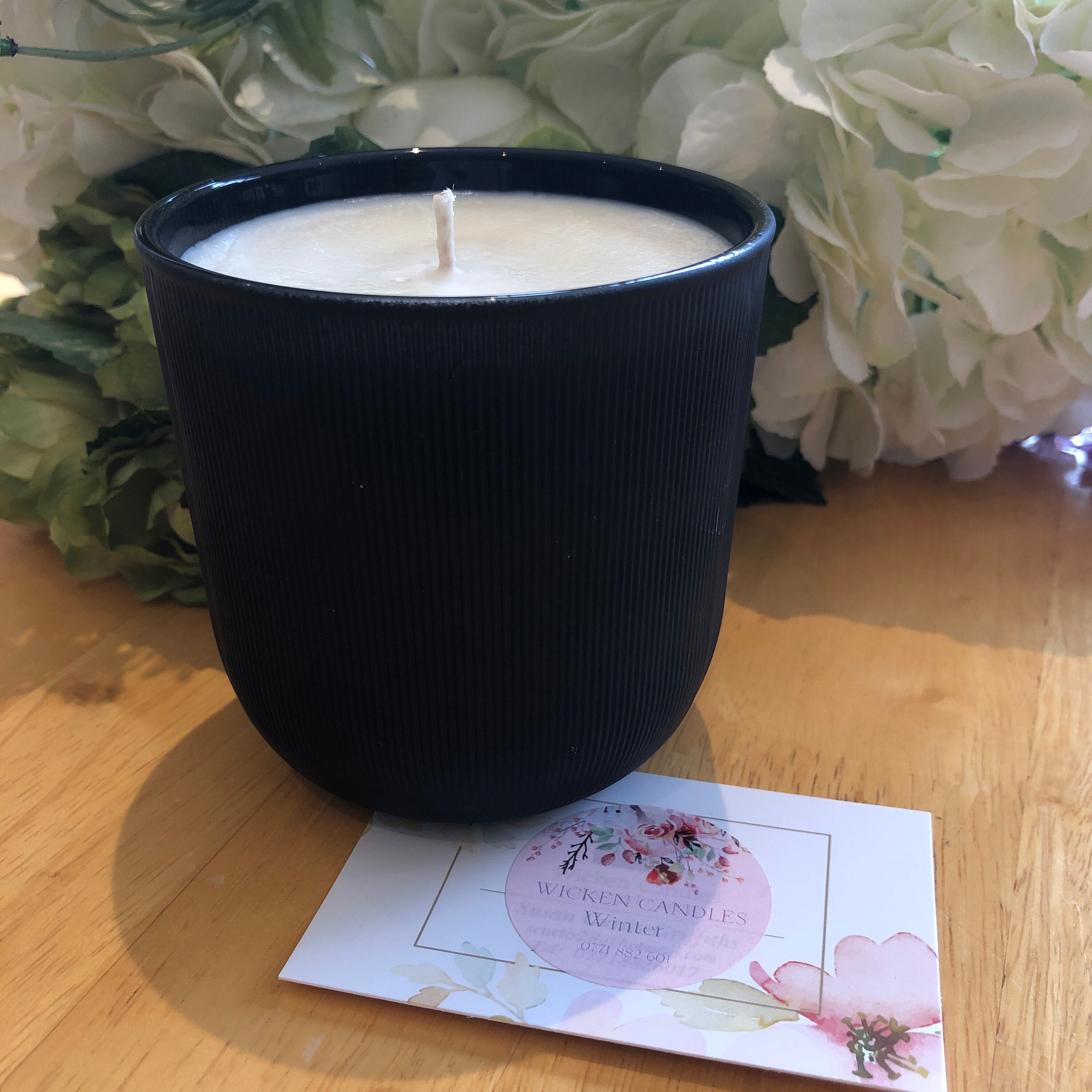 Matt Black Glass Soy Wax Fragranced Candle - 230 ml with a choice of up to 30+ Natural Fragrances