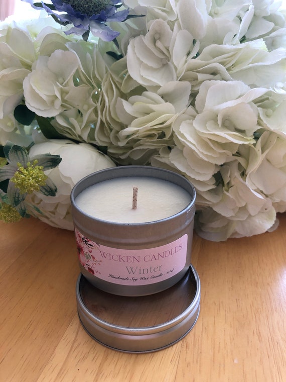10 Cl Highly Scented Soy Wax Candle in Silver Tin and a Choice of