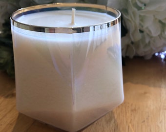 Picasso Style Geometric Pearlescent Glass Candle - Highly Fragranced - 430 ml with a choice of over 30+ Fragrances