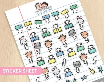 Sticker Sheet - Clips & Pins