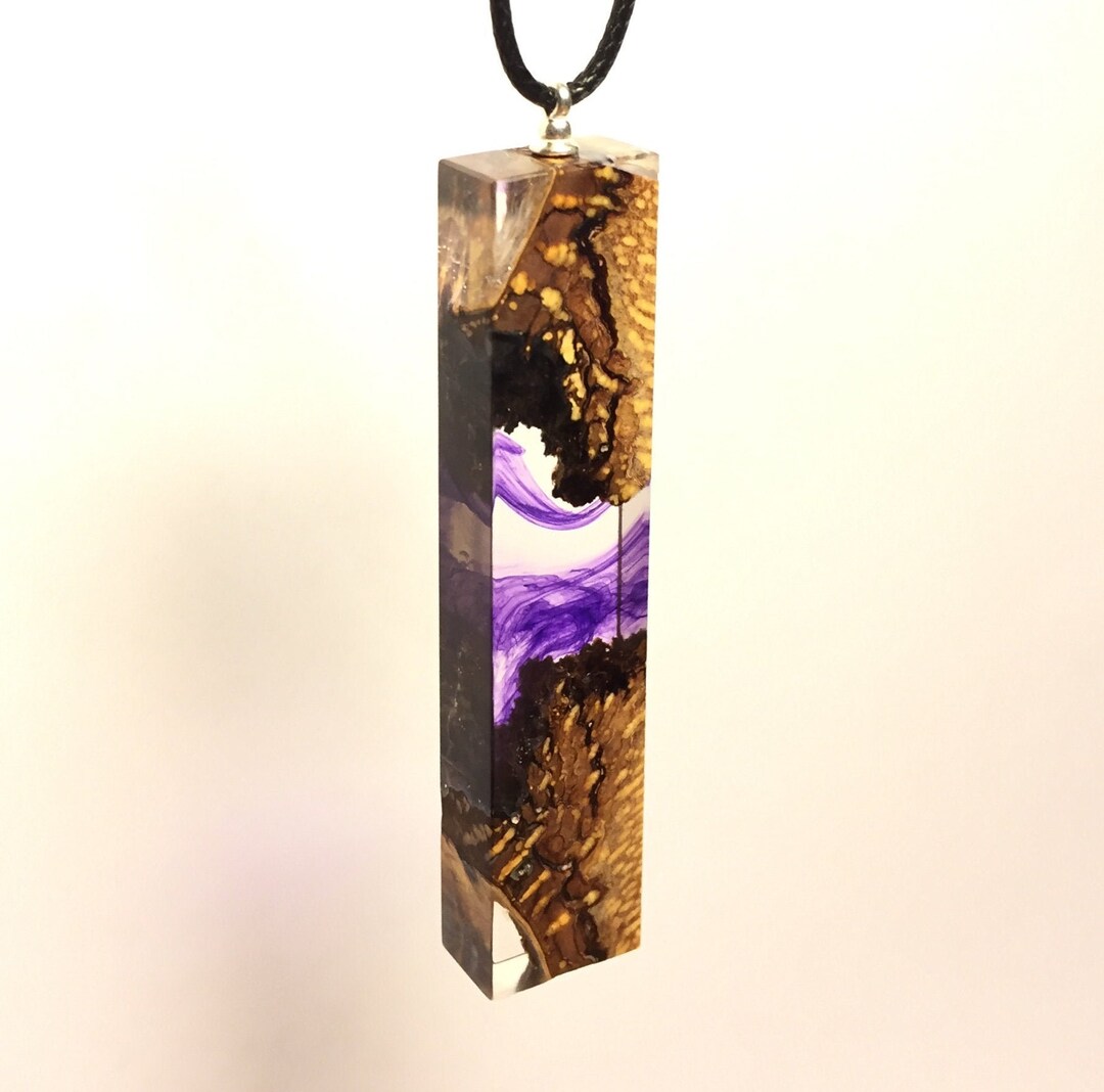 Unique Birch Bark & Resin Handmade Pendant Jewellery. Etsy