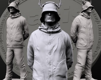 3D-Printed Liam Gallagher Statue | Oasis Fan Art | 2025 Wembley Gig | Bucket Hat and Tambourine|