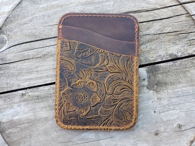 Minimal Wallet, Credit Card Holder, Slim Full Grain Leather wallet, Small Womens Wallet, Minimalist Wallet, Front Pocket Wallet, Mens Wallet image 4