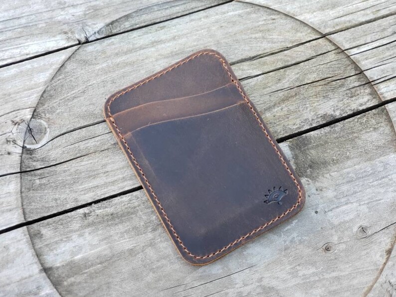 Minimal Wallet, Credit Card Holder, Slim Full Grain Leather wallet, Small Womens Wallet, Minimalist Wallet, Front Pocket Wallet, Mens Wallet image 3