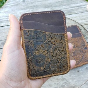 Minimal Wallet, Credit Card Holder, Slim Full Grain Leather wallet, Small Womens Wallet, Minimalist Wallet, Front Pocket Wallet, Mens Wallet image 2