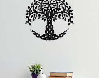 Tree of Life Metal Art Decor: Celtic Wall Ornament Made of Sturdy Iron Sheet