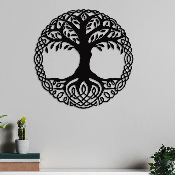 Yggdrasil Metal Wall Art, Great World Tree Vikings Decor, Ash Tree, Tree of Life,  Laser Cut Metal Wall Sign, Norse Symbol, Life Tree Decor