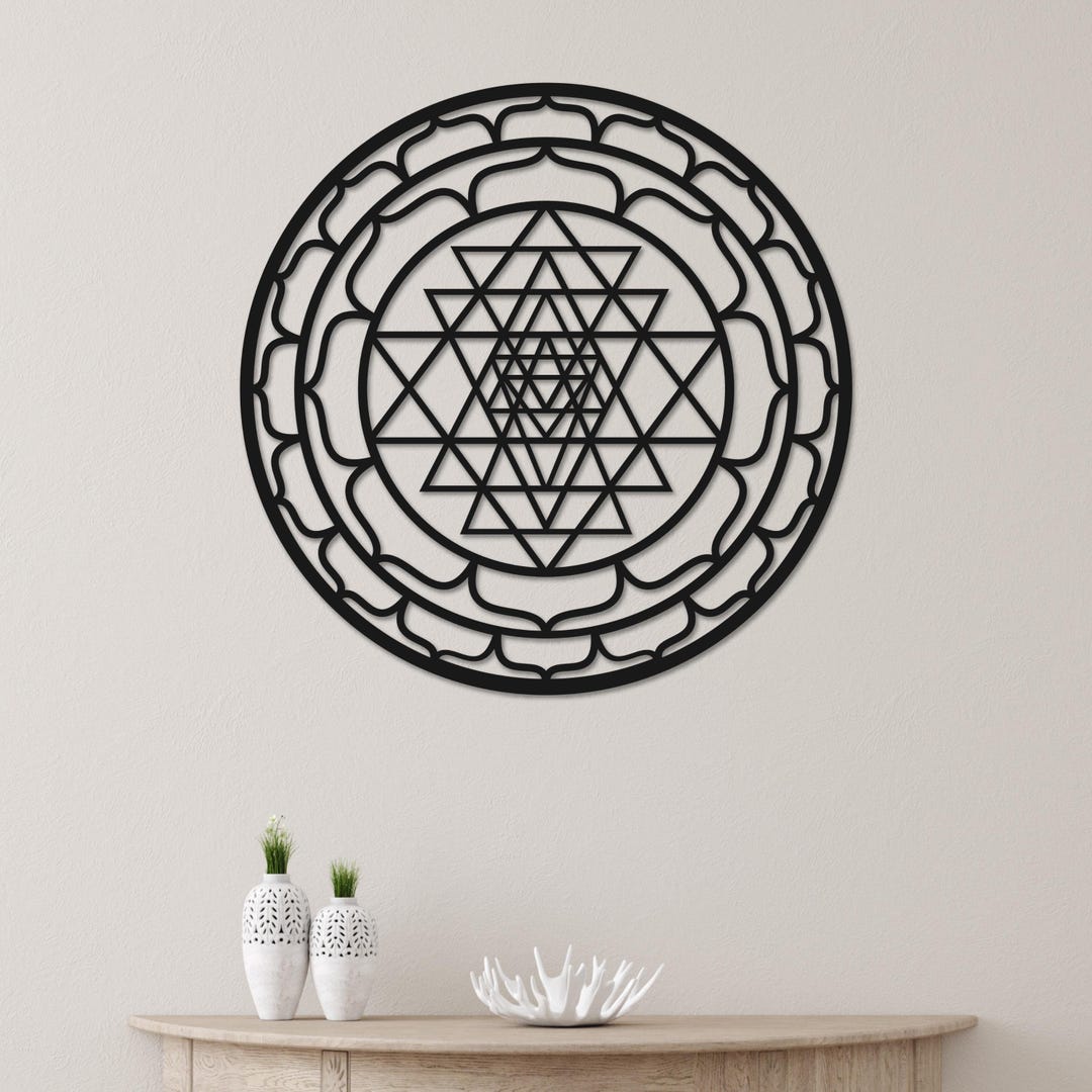 Sri Yantra Metal Wall Art: Sacred Geometry Decor for Spiritualism ...