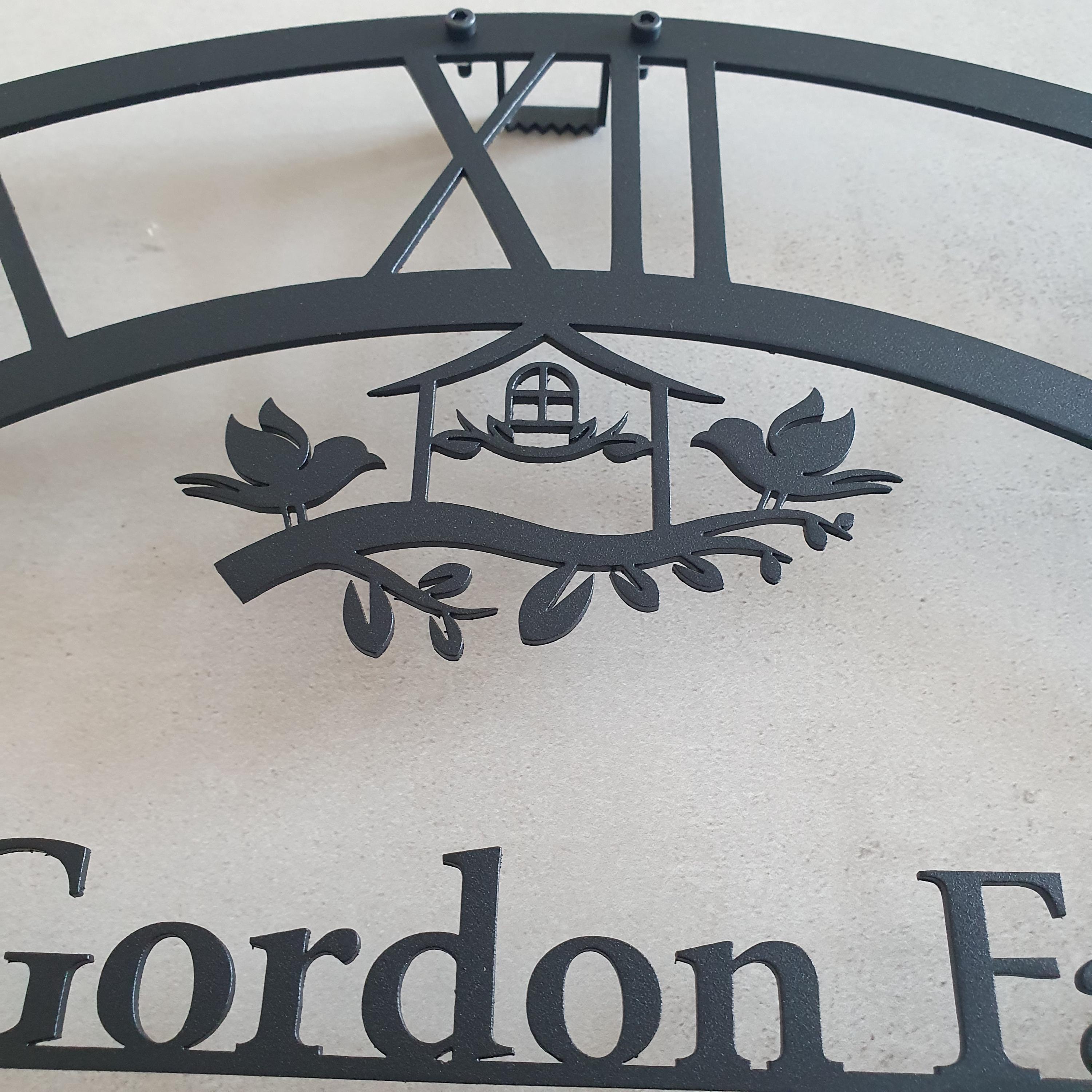 Personalized Family Name Metal Wall Clock With Bird & Home Theme ...